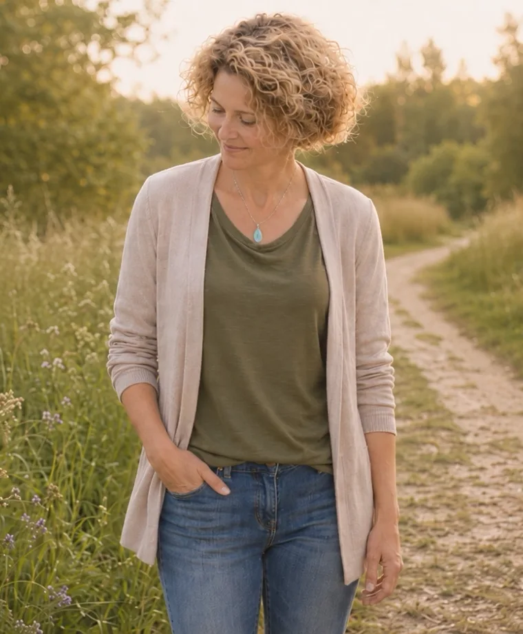 Nicole Spors in warmer Naturumgebung